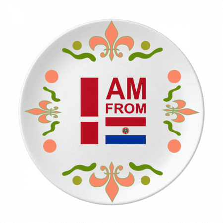 

I Am From Paraguay Art Deco Fashion Flower Ceramics Plate Tableware Dinner Dish