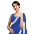 thumbnail image 2 of Women's Georgette Partywear Saree Ruffle Frill Sari with Readymade Blouse , Color: Royal Blue | Size: 36, 2 of 6