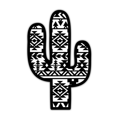 Southwestern Cactus - 3" Vinyl Sticker - For Car Laptop Water Bottle Phone - Waterproof Decal