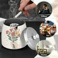thumbnail image 4 of Yayeee Ashtray with Lid for Cigarette Smokeless Stainless Steel Home Ash Holder, Beige Cute Flower, 4 of 7