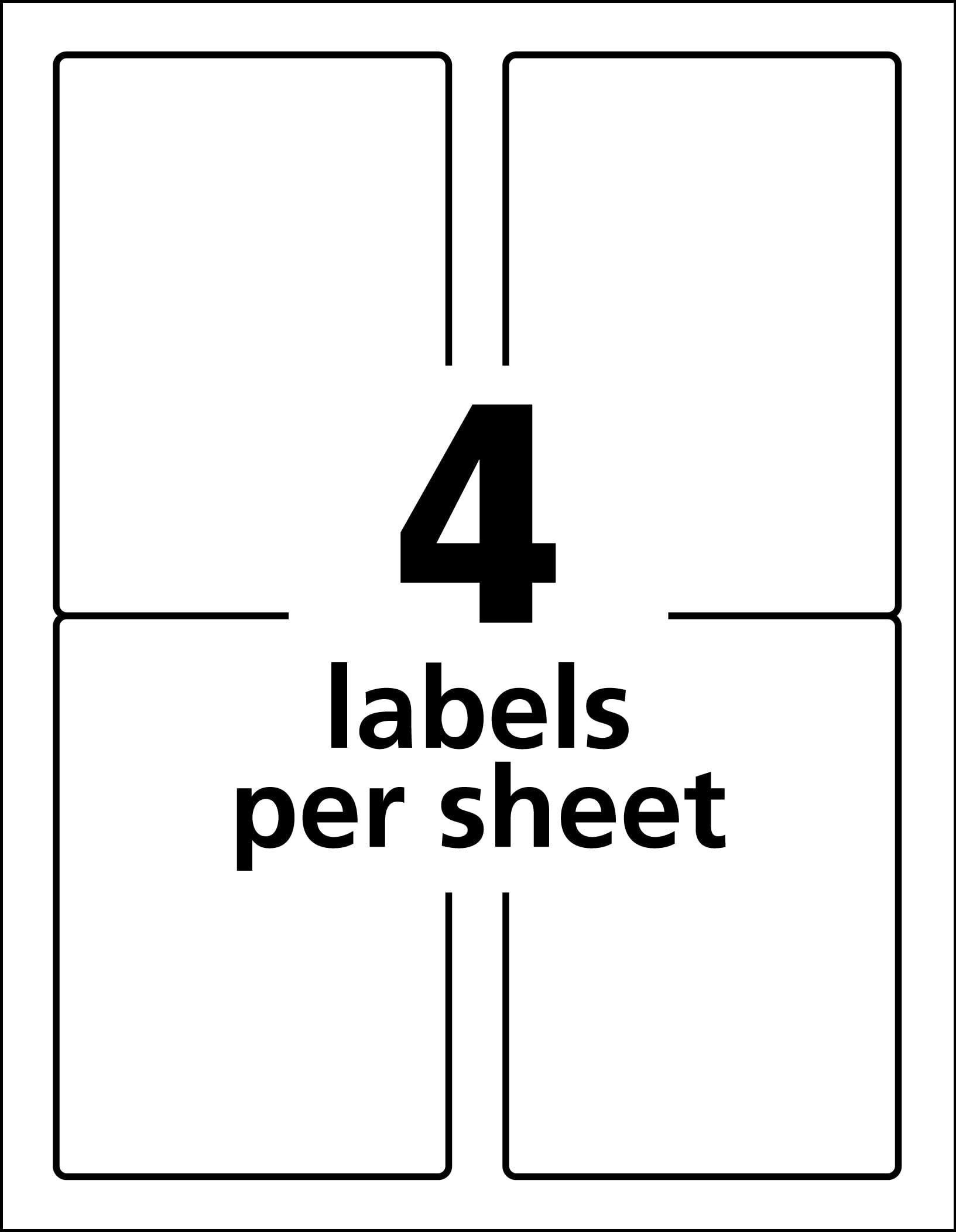 Avery Durable ID Labels, TrueBlock Technology, Permanent Adhesive, 5" x 3-1/2", 200 Labels (61532)