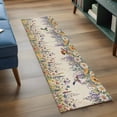 thumbnail image 3 of Runner Rug 2'x6', Spring Floral Washable Non-Slip Hallway Runner Rugs, Daisy Sunflowers Wisteria Hummingbird Beige Bedside Rugs Floor Mats Carpet Runners for Kitchen Bathroom Laundry Room, 3 of 8