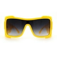 thumbnail image 6 of XXL Curved Wrap Around Rectangular Thick Arm Sport Plastic Sunglasses Yellow - Smoke, 6 of 8