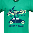thumbnail image 4 of Inktastic Paradise Beach in Delray Beach with Palm Trees and Car Women's V-Neck T-Shirt, 4 of 5
