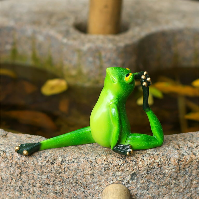 Gaiseeis Frogs Figurines Yoga Decor Mini Meditating Frogs Garden