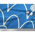 thumbnail image 3 of Soimoi Blue Cotton Voile Fabric Curve Hand Drawn Fabric Prints By Yard 42 Inch Wide, 3 of 3