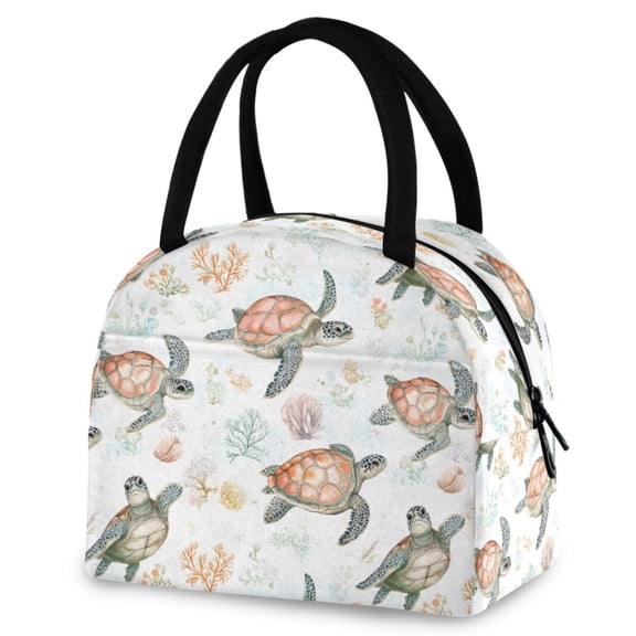 ALAZA Cute Turtles Insulated Lunch Box Reusable Cooler Tote Bag Work Office Picnic