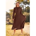 thumbnail image 3 of Vestido PRETTYGARDEN de manga larga con cuello en V y diseño Swiss Dot midi XXL, 3 of 8