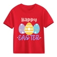 thumbnail image 2 of SERTG Girls Easter Floral Bunny Print Short Sleeve T Shirt Soft Lightweight Crew Neck Tee Casual Regular Fit Breathable Comfortable Spring Top Fashion Holiday T Shirt(Red#1,11-12 Years), 2 of 8