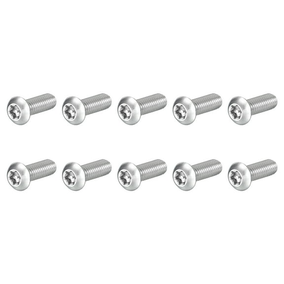10Pack 3/8-16 x 1" Torx Security Machine Screws Bolt, Silver Tone