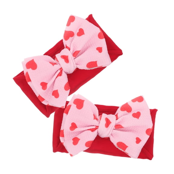 PAMINGONO Bow Headbands Assorted Color Soft Fabric Big Bow Design for Decoration 2Pcs