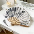 thumbnail image 4 of Luoshdecor Small Folding Fan Hand Fan Vintage Chinease Floral Bamboo Fans with Tassel for Dance, Performance, Wedding, Party,Gift, 4 of 6