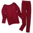 thumbnail image 4 of GigrtiJin Long Johns for Women 2 Piece Thermal Underwear Slim Long Sleeve Tops Stretch Cotton Shirt Bottom Pants, 4 of 7