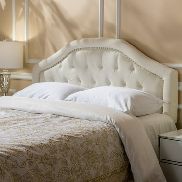 Noble House Kira Fabric Queen/Full Headboard, Ivory