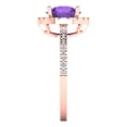 thumbnail image 3 of Solitaire with Accents Engagement Ring for Women - 1.8ct Natural Amethyst in 14K Rose Gold Promise Ring, 3 of 6
