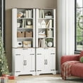 thumbnail image 7 of Historyli 72" Tall Farmhouse Bookcase, Floor Standing Bookshelves with Doors and Drawer Adjustable Shelves for Home Office, White, 7 of 7