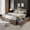 Brown, variant on Bingirl King Size Bed Frame with 4 Storage Drawers Platform Bed Frame King with Upholstered Channel Tufted Wingback Headboard Strong Wooden Slats Support No Box Spring Needed Beige