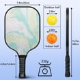thumbnail image 3 of Pickleball Paddles Set Of 1, Fiberglass Surface, Liquid & Marble Print, 1 Paddles, 2 Balls & Bag, 3 of 5