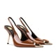 thumbnail image 3 of Sandalias de tacón USRUNOE Slingback con diamantes de imitación para mujer, color marrón, 3 of 4