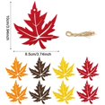 thumbnail image 3 of 24 Pack Fall Felt Maple Leaf Ornaments, 4 Styles Embroidered Vein Pre-Strung Cutouts, Rustic Thanksgiving DIY Craft Indoor Outdoor Party Hanging Decor, 3.74×3.94in, 3 of 5