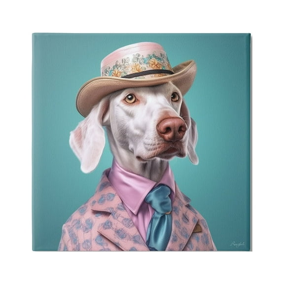 Stupell Industries Fancy Dog in Suit Animals & Insects Painting Gallery Wrapped Canvas Art Print Wall Art, 24 x 24