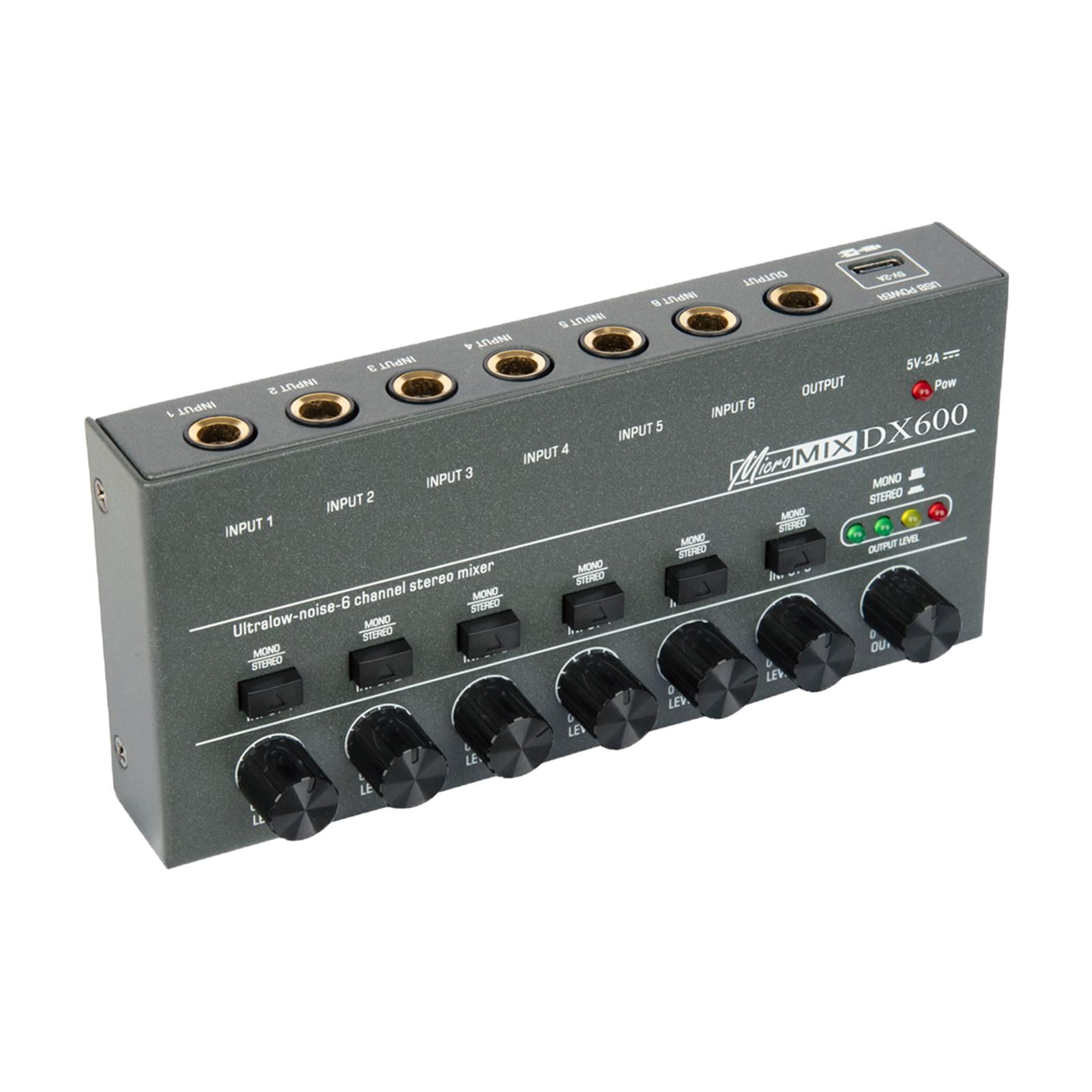 LeeQinersw 6 Input Audio Mixer, Audio Mixer for Professional And Beginners, 6 Channel Audio