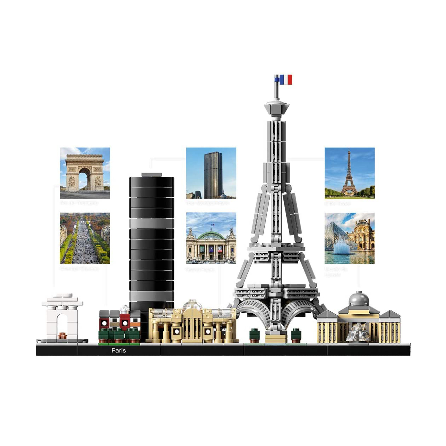 LEGO Architecture Paris Skyline, Collectible Model Building Kit with Eiffel Tower and The Louvre, Skyline Collection, Office Home Décor, Unique Gift to Unleash any Adult's Creativity, 21044 - image 4 of 6