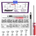 thumbnail image 1 of Set 110 de remaches de piel Sweepet M5 x 4-12 mm plateados, 1 of 7