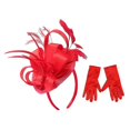 thumbnail image 1 of Satins Fascinator Hats Fascinator Flower Headband Feathers Tea Party Wedding Hair Clips for Womens rose, 1 of 4