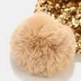 thumbnail image 5 of Glisme Winter Hat Women Sequin Hat Warm Solid Knit Hat Removable Hairball Wool Hat Versatile Headgear Khaki, 5 of 7