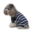 thumbnail image 3 of Moocorvic Pet Pajamas for Small Dogs Cats, Striped Pet One-Pieces Suits Four-Leg Long Sleeve Bodysuit Breathable Cozy Jumpsuit(Blue,S), 3 of 8
