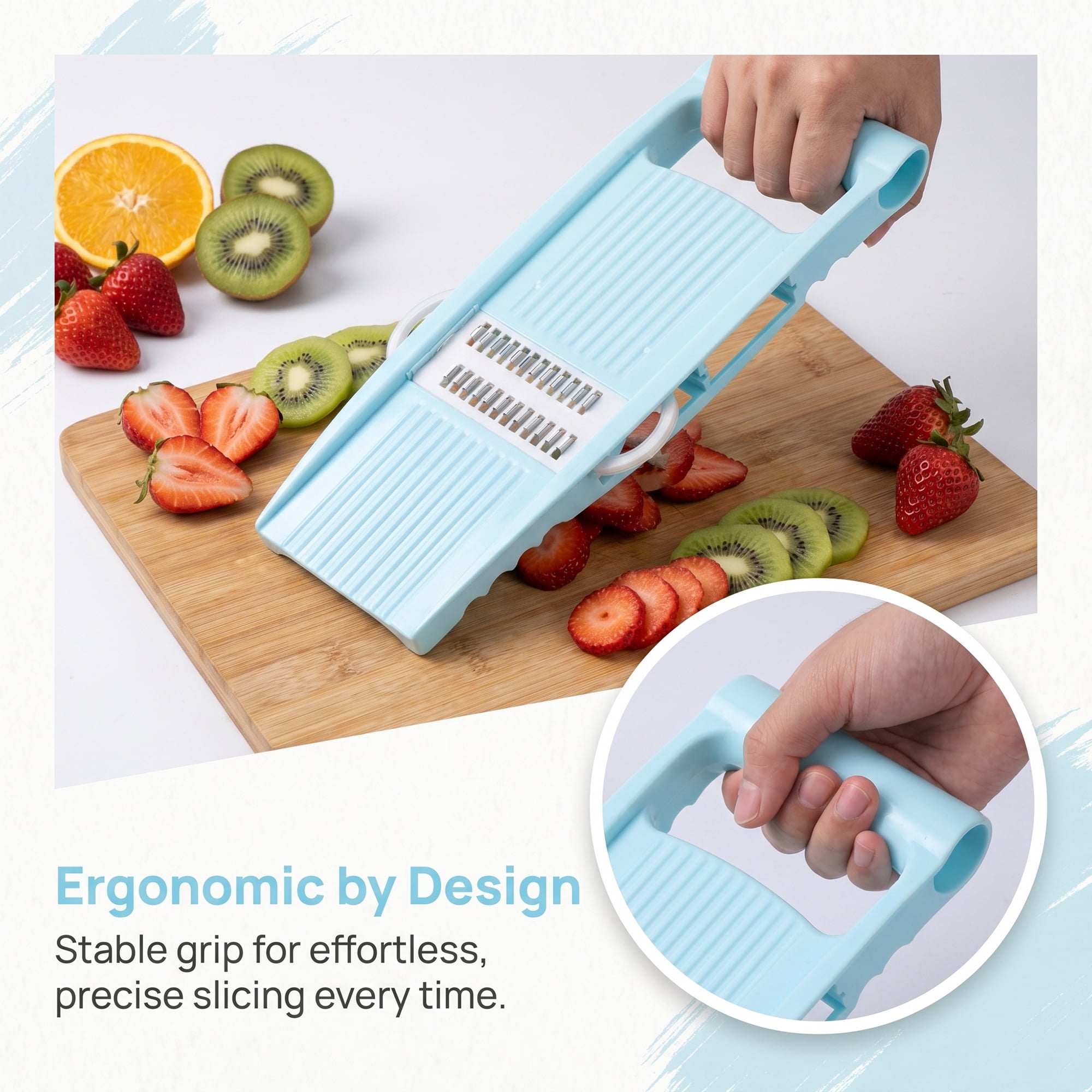 Unique Bargains  Professional Mandoline Slicer for Home Chefs 6 in 1(A) 10.9"x3.9"