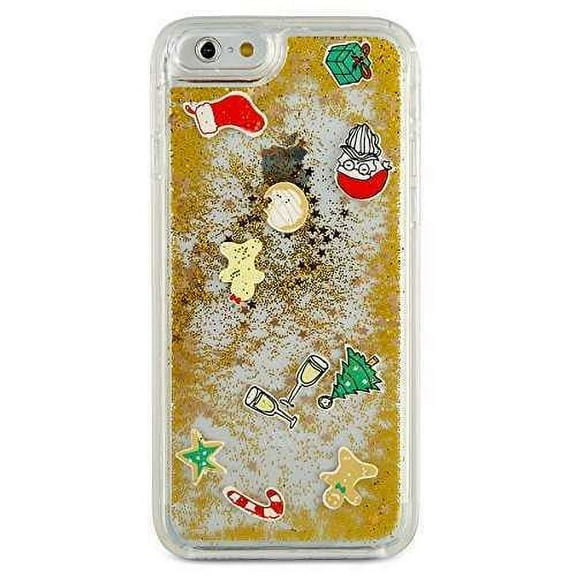 Celebrate Shop Floating Holiday Emoji Hard Case For iPhone 7 Clear and Gold