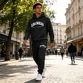 thumbnail image 6 of Fabrcox M-5XL 2 Piece Mens Sweatsuit Fleece Mens Hoodie and Jogger Set Causal Athletic Gym Sweatshirt Joggers Track Suits for Men Set Black M, 6 of 7