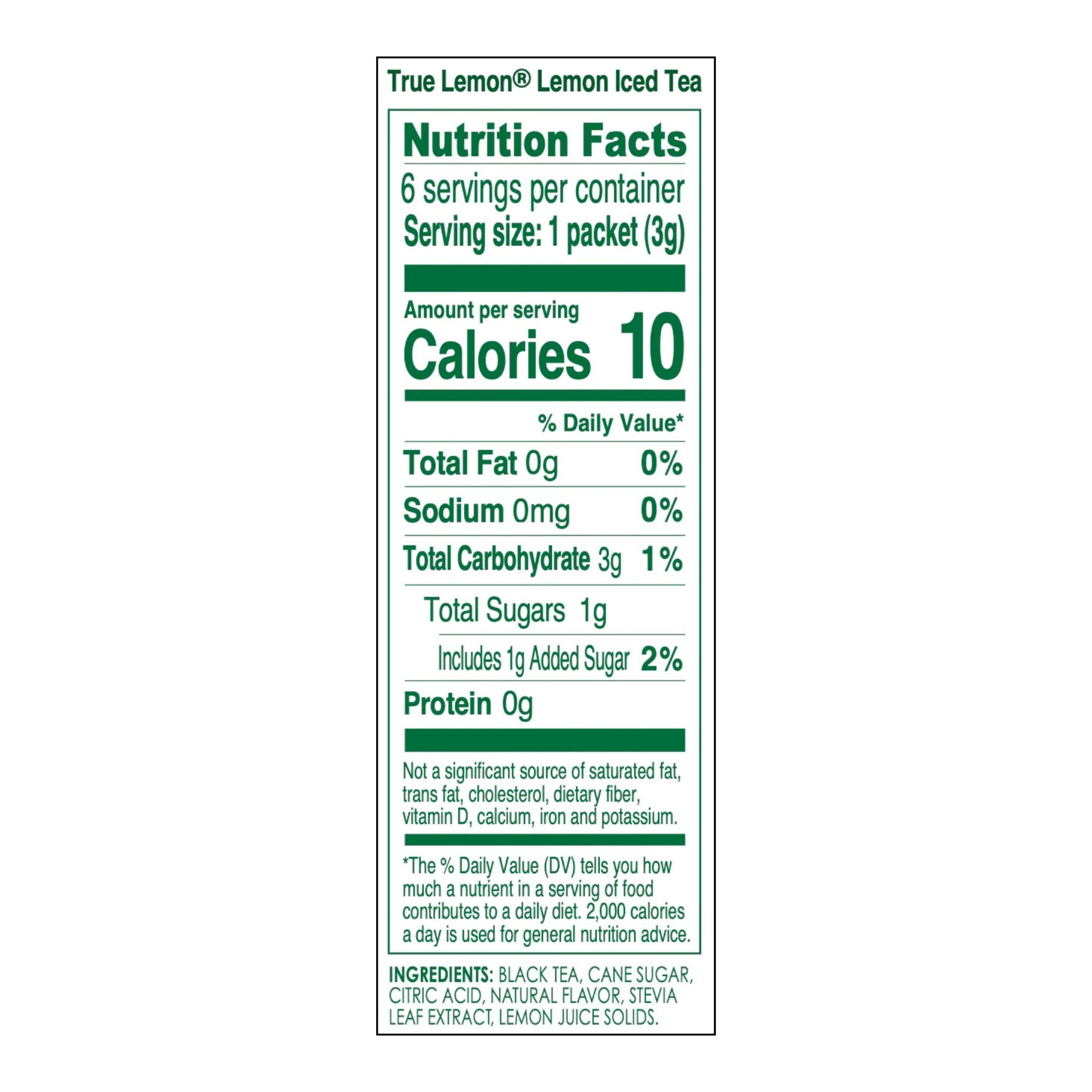 (4 pack) (6 Packets) True Lemon Iced Tea Stevia Sweetened, On-The-Go, Caffeinated Powdered Drink Mix