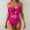 B_ Hot Pink, variant on UTSJKR Women's Color Block Cutout One-Piece Swimsuit, Ruched Tummy Control Bathing Suit with Metal Ring Details for Beach Purple L