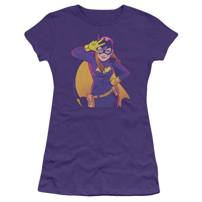 Trevco BM2885B-JS-4 Batman & Batgirl Moves Junior Cotton Sheer Cap Short  Sleeve T-Shirt, Purple - Extra Large