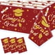 thumbnail image 1 of Manteles para fiesta de graduación 2024, paquete de 3, 137 x 274 cm, decoración para fiesta de graduación, suministros para fiesta (rojo y dorado), 1 of 5