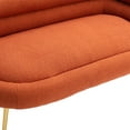 thumbnail image 5 of Modern Accent Chair, Upholstered Accent Armchair with Golden Metal Legs and Wood Frame, Comfy Reading Chair Vanity Chair Leisure Single Sofa Chair for Living Room Bedroom Office, Orange, 5 of 7