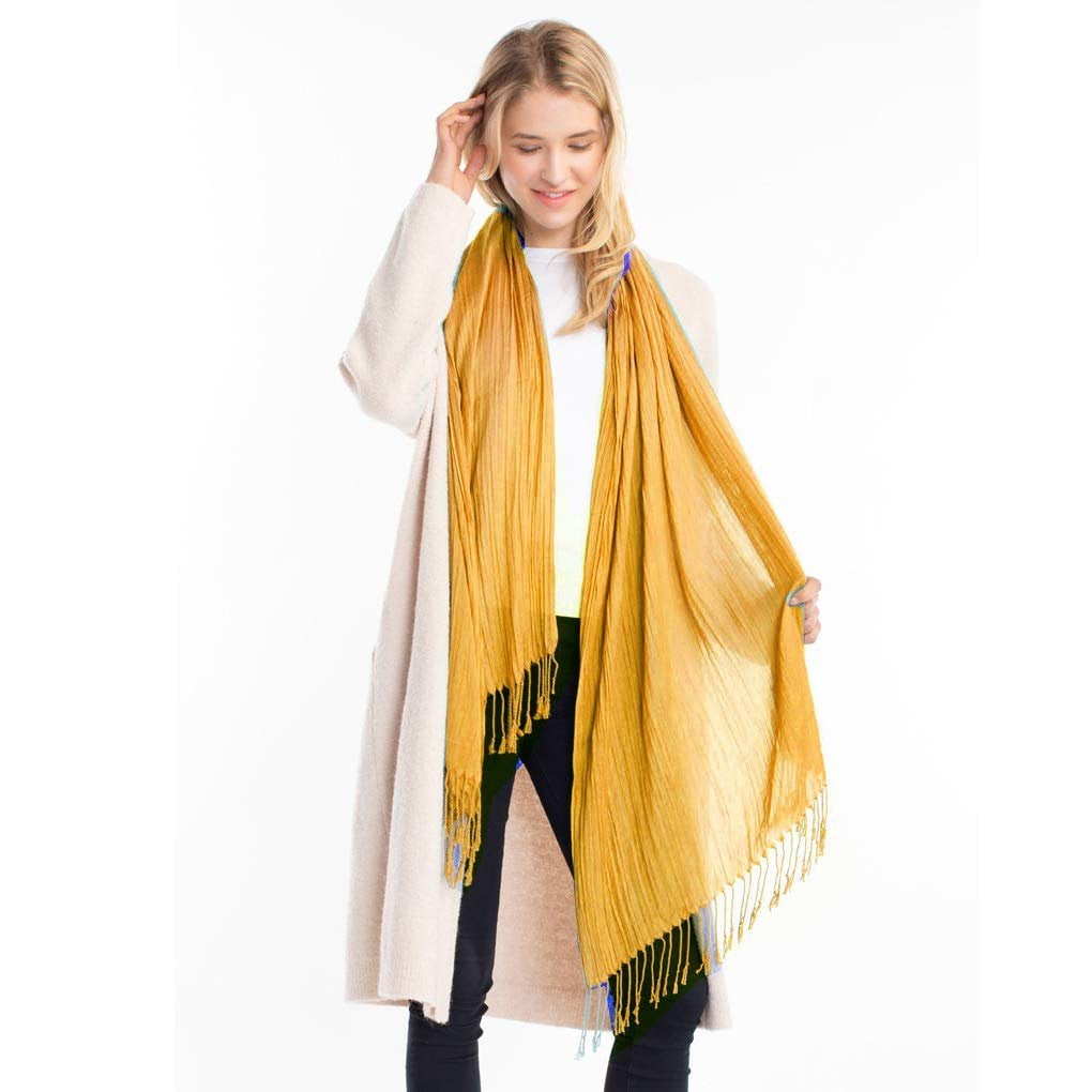 Elegant Solid Colors Shawl Sheer Sliky Soft Light Scarf Evening Wrap