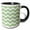Black/White, variant on 3drose, Sage Green and White Chevron Zig Zags Pattern - Light Pastel Zigzags, 15oz Two-tone Green Mug
