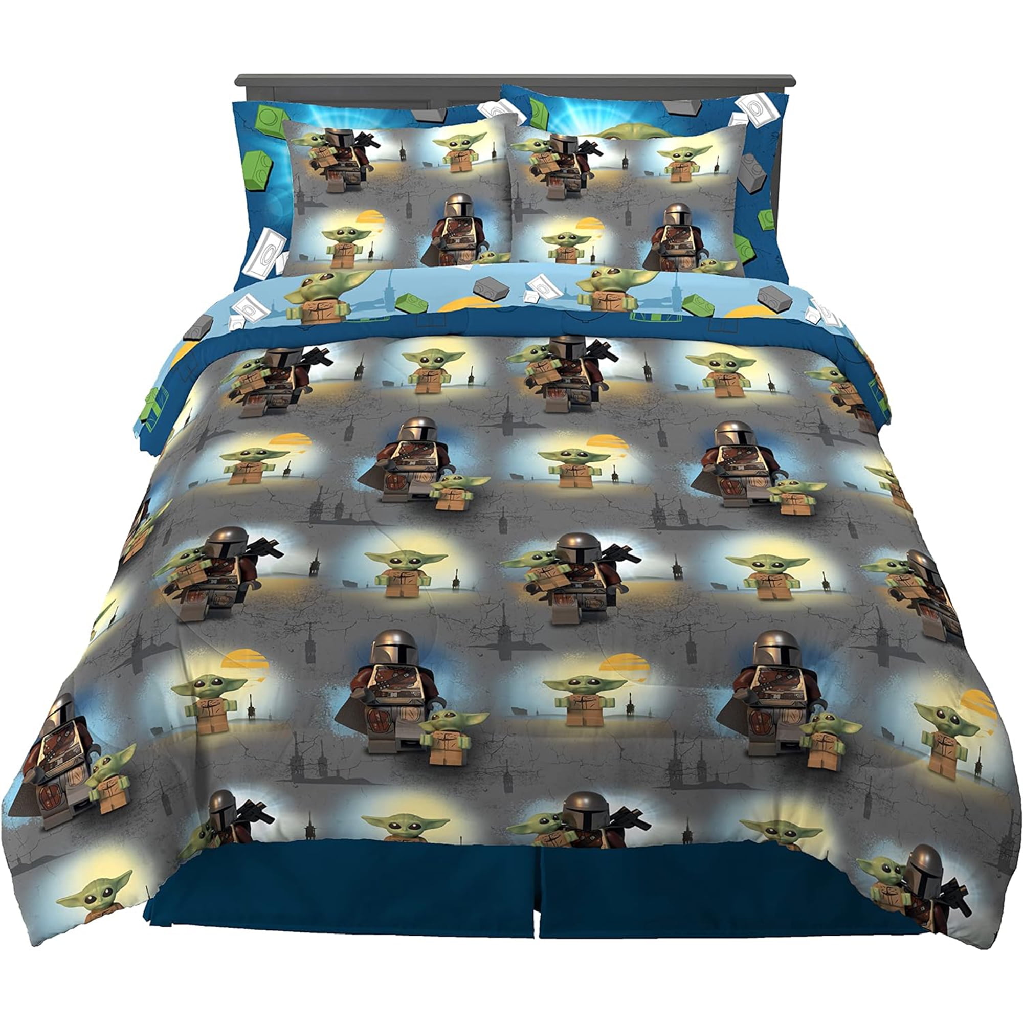 Lego Mandalorian 7 Piece Full Size Bedding Super Soft Comforter and Sheet Set with Sham for Kids Walmart