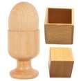thumbnail image 1 of Miangastore Egg and Egg Cup Toy Wooden Assorted Color 2 Sets 4.01X1.97X1.97 Inch, 1 of 8