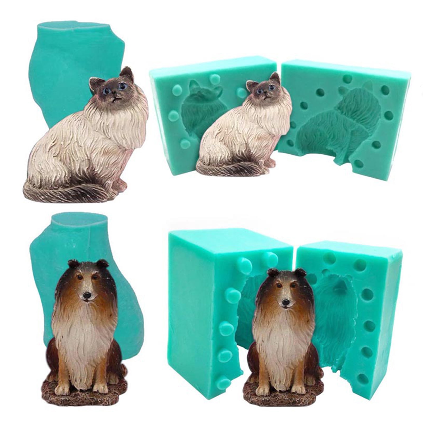 Oasiva 3D Dog for Cat Handmade Silicone Mold Plaster Candle Soap Fondant Mould for DIY Candy Chocolate Dessert Baking Cooking
