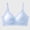 Blue, variant on Women V Neck Vertical Ribbed Wireless Bra Thin Adjustable Straps Soft Molded Support Seamless Daily Basic Comfort Bra Khaki L