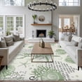 thumbnail image 4 of Green Coastal Washable Living Room Rugs 6'x9', Starfish Shell Coral Seahorse Low Pile Throw Large Area Rug Non-Slip Sturdy Edge Binding Carpet for Dining Room Kitchen Office, 4 of 9