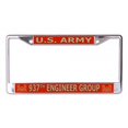thumbnail image 1 of U.S. Army 937th Engineer Chromé Cadre de Plaque License, 1 of 1