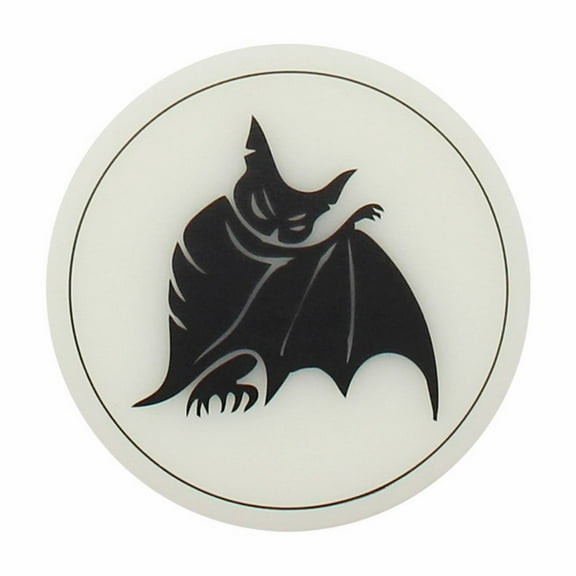 MOQIN Glow in The Dark Halloween Silicone Coaster - Bat Witch Pumpkin Non-Slip Table Mats for Party Decor, Kitchen Dining Insulation Pads Spooky Home Accessories (White, 9.8CM)