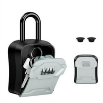 Key Lock Box, AMIR Key Box with Removable Shackle 4-Digit Key Storage Box for Home Warehouse Garage Warehouse Vocation House