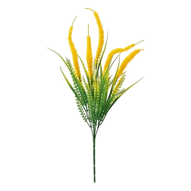 Artificial Plant Outdoor Fake Grass with Flowers UV Resistant Greenery Garden Porch Window Box Decorating